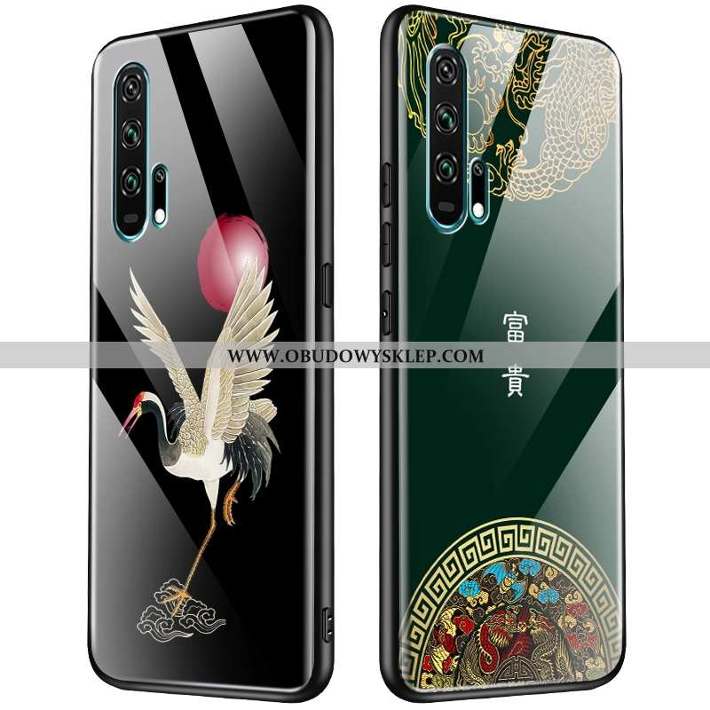 Etui Honor 20 Pro Szkło Magnetyzm Eleganckie, Futerał Honor 20 Pro Moda Wiatr Czarna