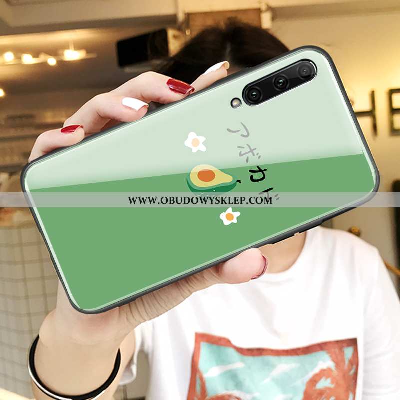 Etui Honor 9x Pro Silikonowe Kreskówka Szkło, Futerał Honor 9x Pro Ochraniacz Anti-fall Zielone