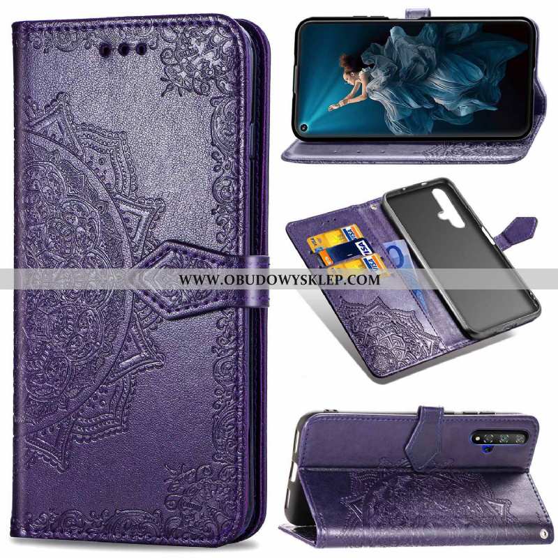 Etui Huawei Nova 5t Ochraniacz Relief, Futerał Huawei Nova 5t Skórzane Relief Granatowy