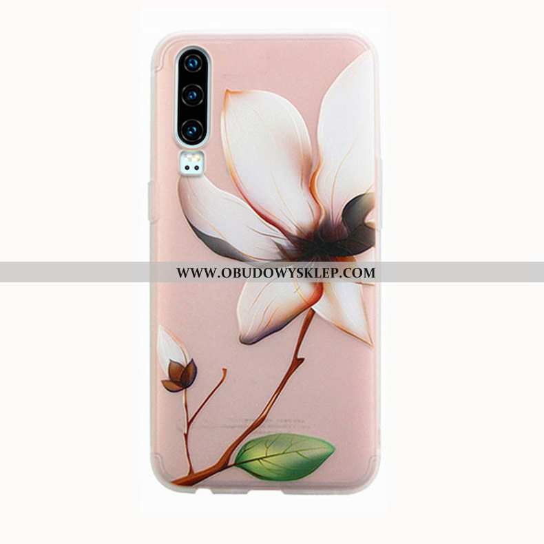 Etui Huawei P30 Cienkie Nubuku Zakochani, Futerał Huawei P30 Miękki Relief Rozowa