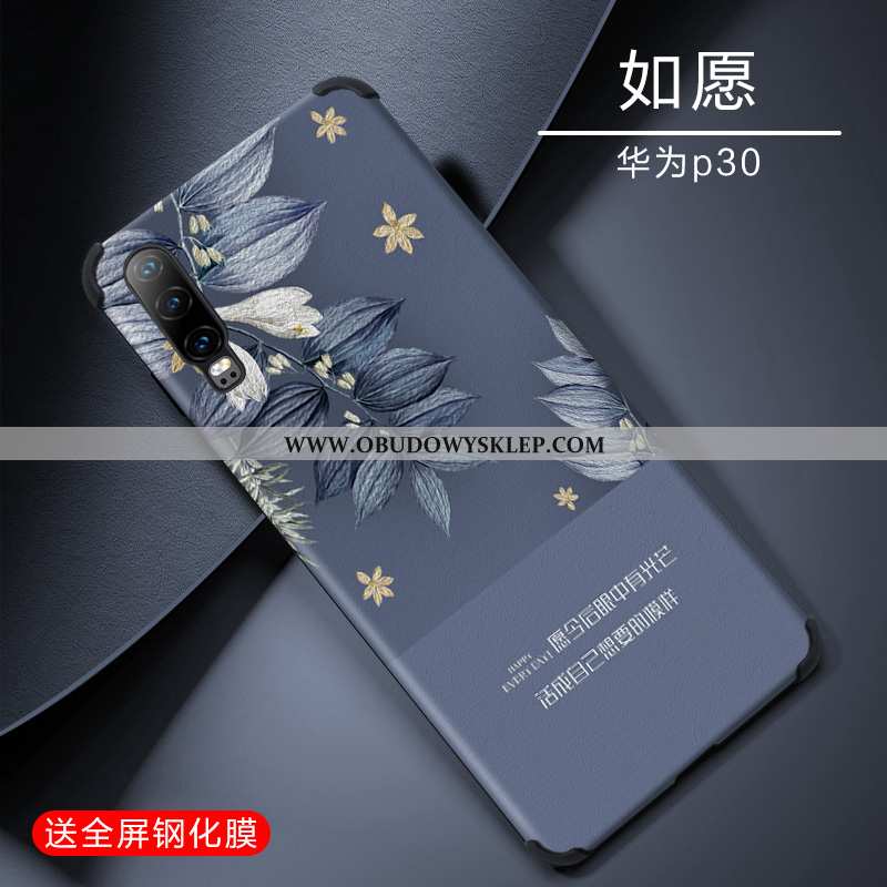 Etui Huawei P30 Kreatywne Nubuku Telefon Komórkowy, Futerał Huawei P30 Piękny Miękki Niebieska