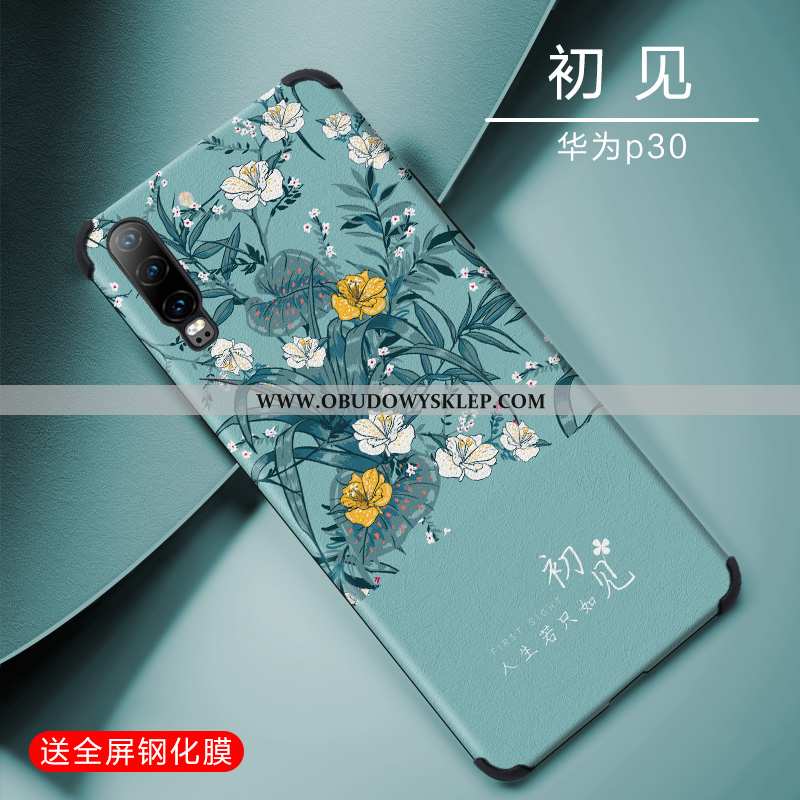 Etui Huawei P30 Kreatywne Nubuku Telefon Komórkowy, Futerał Huawei P30 Piękny Miękki Niebieska