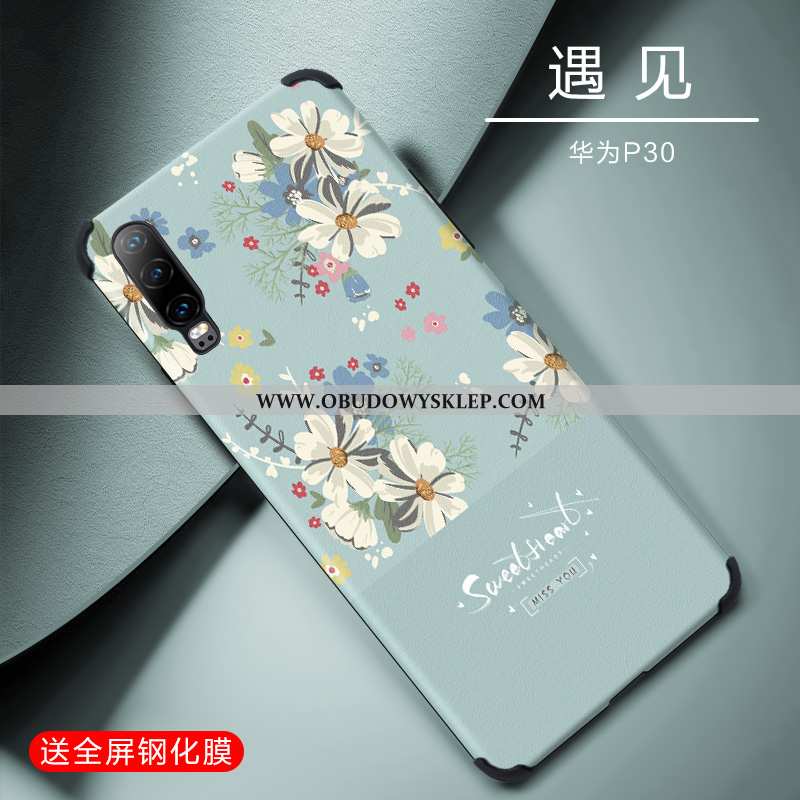 Etui Huawei P30 Kreatywne Nubuku Telefon Komórkowy, Futerał Huawei P30 Piękny Miękki Niebieska