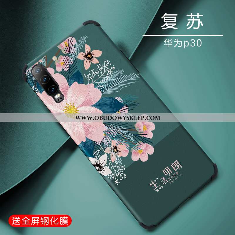 Etui Huawei P30 Kreatywne Nubuku Telefon Komórkowy, Futerał Huawei P30 Piękny Miękki Niebieska