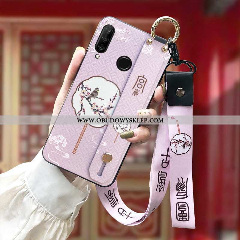 Etui Huawei P30 Lite Miękki Chiński Styl, Futerał Huawei P30 Lite Silikonowe Rozowa