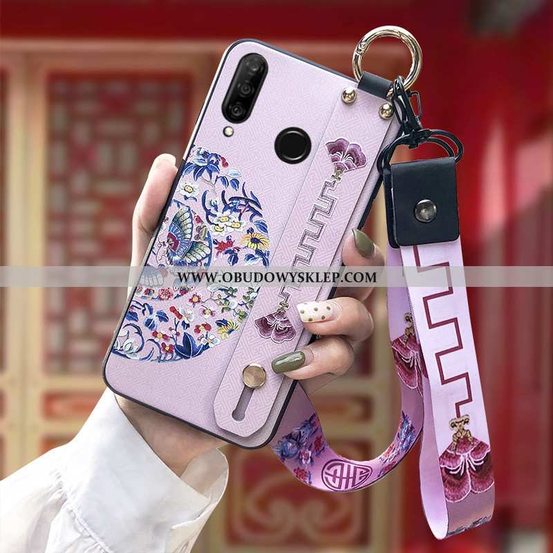 Etui Huawei P30 Lite Miękki Chiński Styl, Futerał Huawei P30 Lite Silikonowe Rozowa