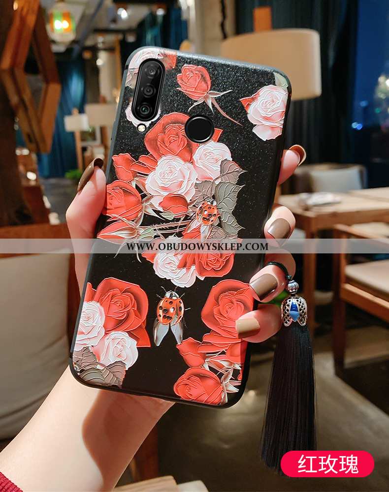 Etui Huawei P30 Lite Ochraniacz Super Vintage, Futerał Huawei P30 Lite Relief Anti-fall Niebieska