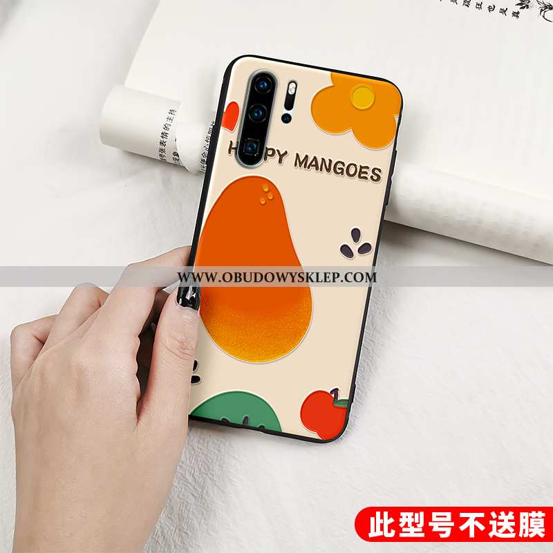 Etui Huawei P30 Pro Kreatywne Anti-fall Silikonowe, Futerał Huawei P30 Pro Relief Wiatr Pomarańczowa