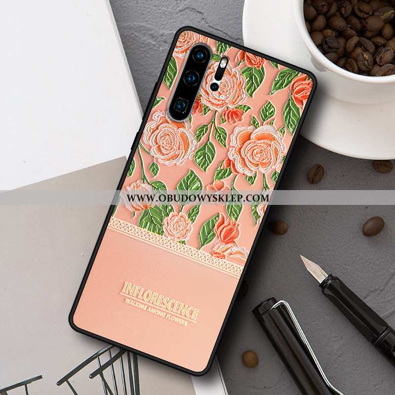 Etui Huawei P30 Pro Ochraniacz Silikonowe Relief, Futerał Huawei P30 Pro Nubuku Różowe Rozowa