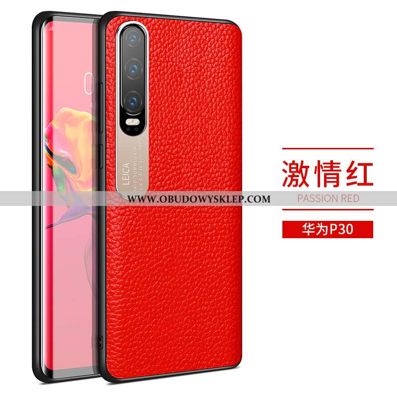 Etui Huawei P30 Trendy Cienkie, Futerał Huawei P30 Super Biznes Czerwona