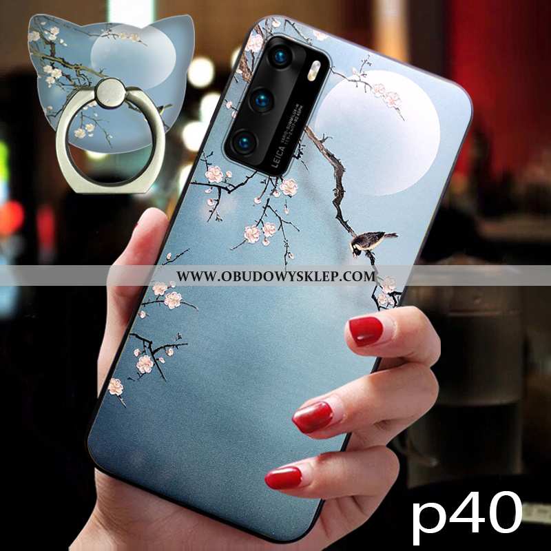 Etui Huawei P40 Pro Silikonowe All Inclusive Miękki, Futerał Huawei P40 Pro Ochraniacz Ciemno Niebie