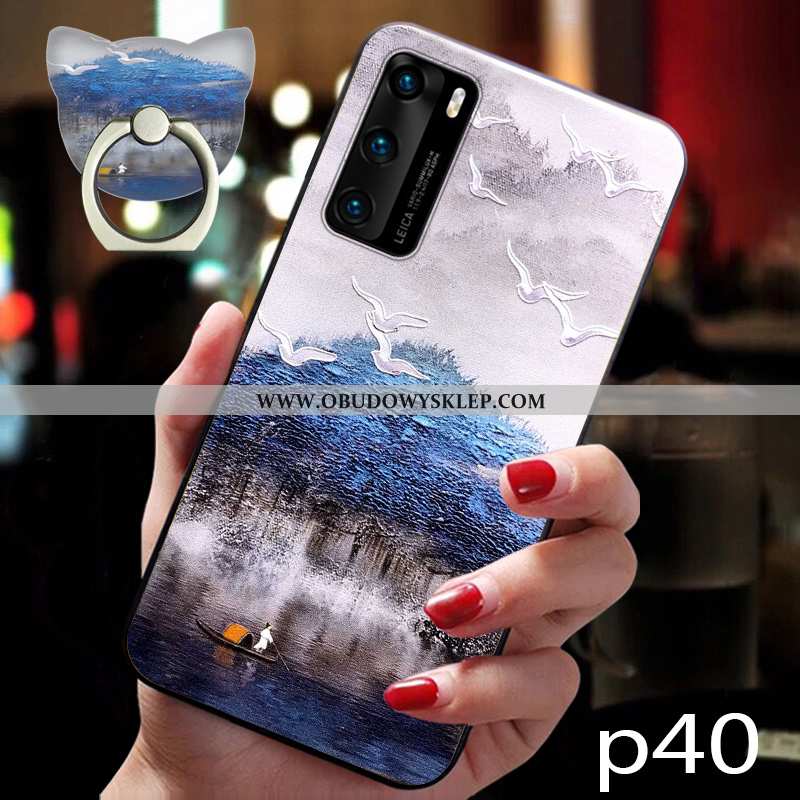 Etui Huawei P40 Pro Silikonowe All Inclusive Miękki, Futerał Huawei P40 Pro Ochraniacz Ciemno Niebie