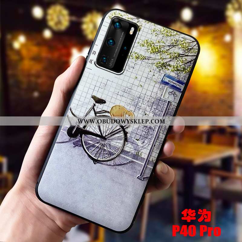 Etui Huawei P40 Pro Trendy Silikonowe Anti-fall, Futerał Huawei P40 Pro Cienkie Sztuka Fioletowy