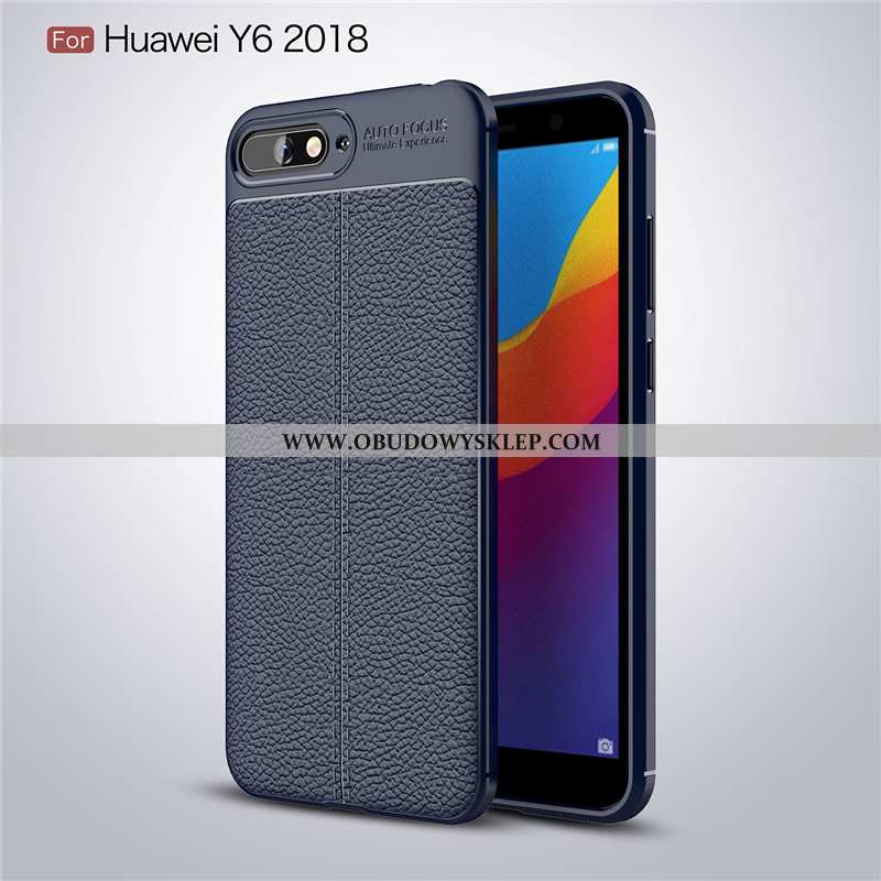 Etui Huawei Y6 2020 Skóra Miękki Trendy, Futerał Huawei Y6 2020 Wzór 2020 Granatowy