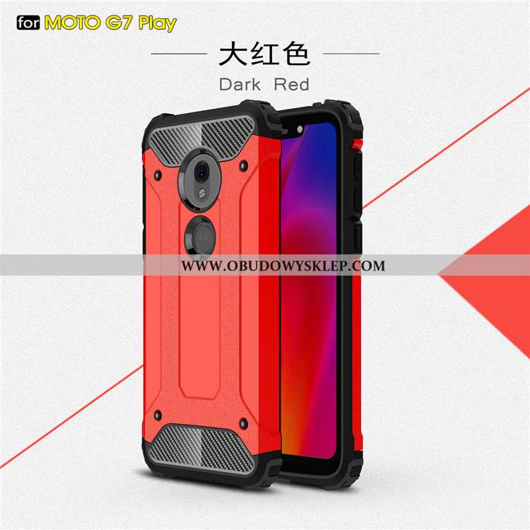 Etui Moto G7 Play Ochraniacz All Inclusive Anti-fall, Futerał Moto G7 Play Czerwony Czerwona