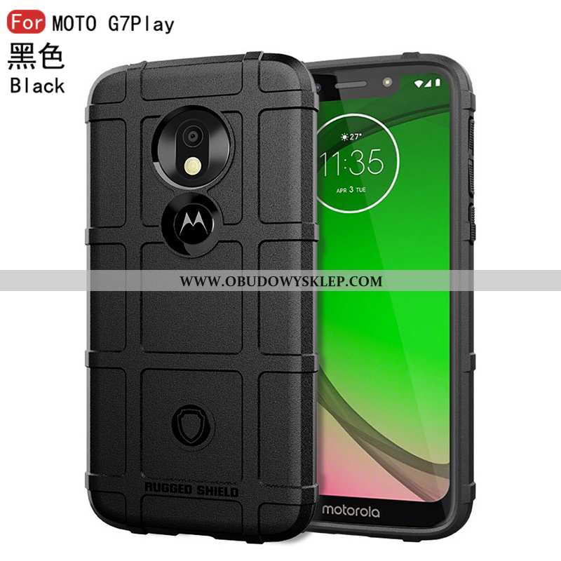 Etui Moto G7 Play Silikonowe Obrzeża Czarny, Futerał Moto G7 Play Ochraniacz Miękki Czarna