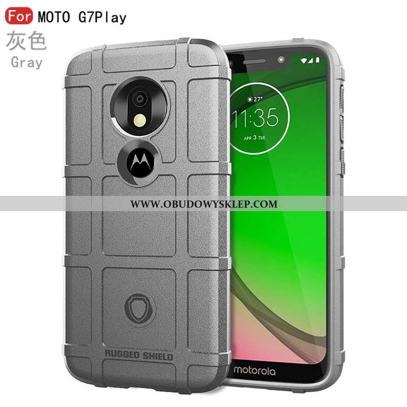 Etui Moto G7 Play Silikonowe Obrzeża Czarny, Futerał Moto G7 Play Ochraniacz Miękki Czarna