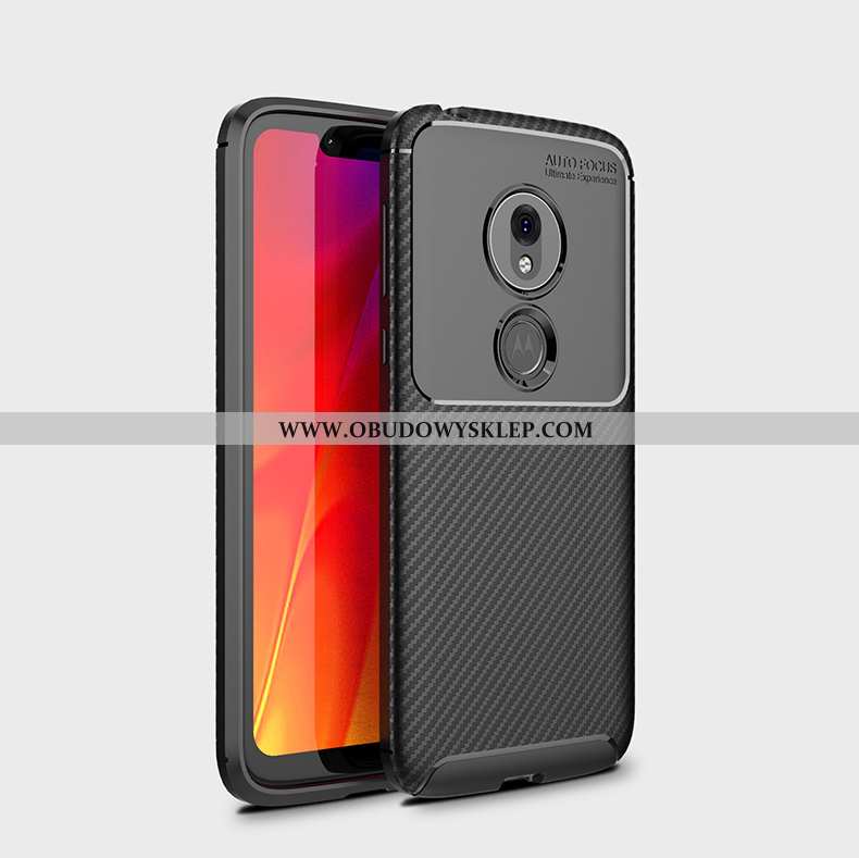 Etui Moto G7 Play Silikonowe Włókno Etui, Futerał Moto G7 Play Ochraniacz Miękki Czarna