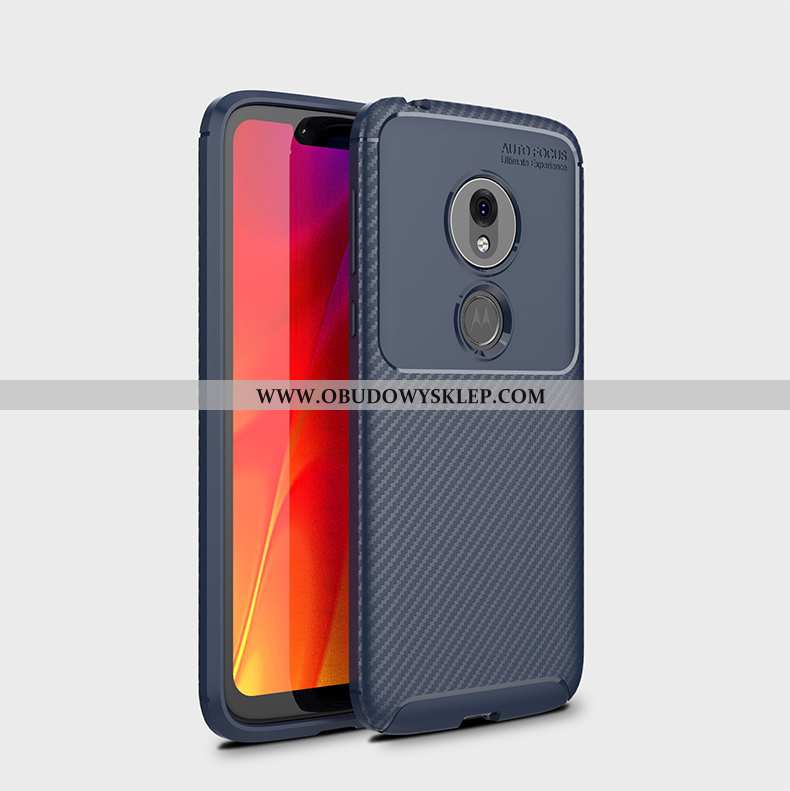 Etui Moto G7 Play Silikonowe Włókno Etui, Futerał Moto G7 Play Ochraniacz Miękki Czarna