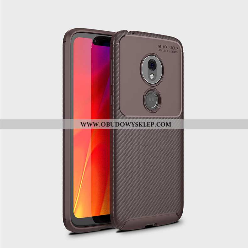 Etui Moto G7 Play Silikonowe Włókno Etui, Futerał Moto G7 Play Ochraniacz Miękki Czarna