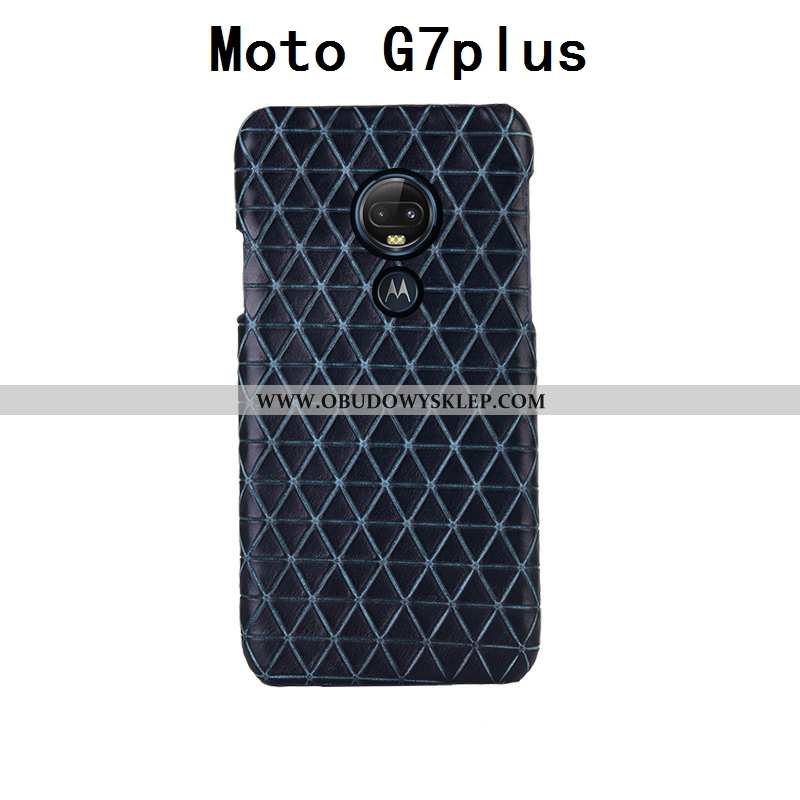 Etui Moto G7 Plus Kreatywne Anti-fall Etui, Futerał Moto G7 Plus Prawdziwa Skóra Moda Czerwona