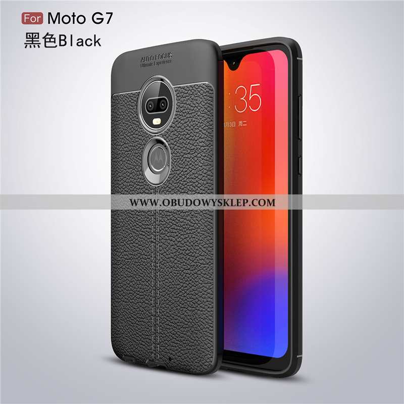 Etui Moto G7 Wzór Gwiazda Biznes, Futerał Moto G7 Miękki All Inclusive Czarna