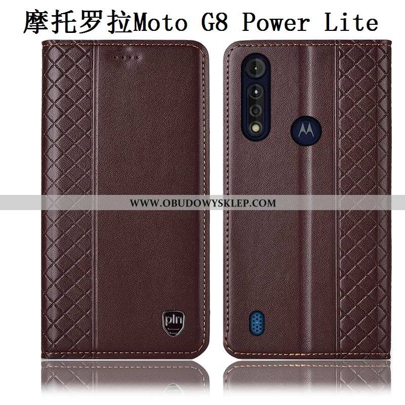 Etui Moto G8 Power Lite Skórzane Telefon Komórkowy Futerał, Futerał Moto G8 Power Lite Prawdziwa Skó