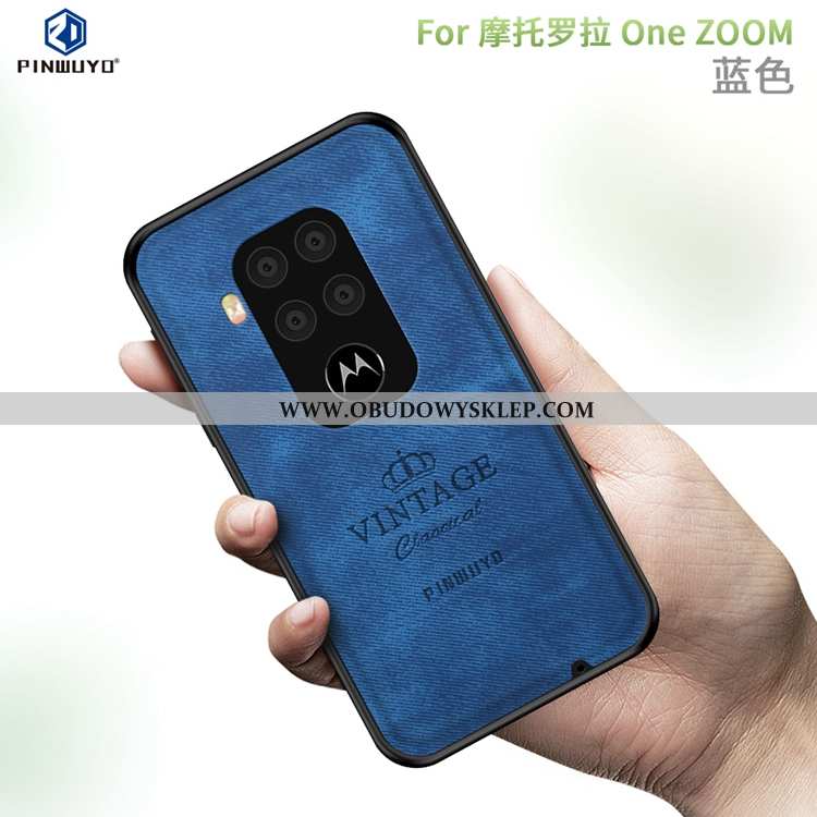 Etui Motorola One Zoom Super Futerał Nubuku, Motorola One Zoom Cienkie Płótno Czarna