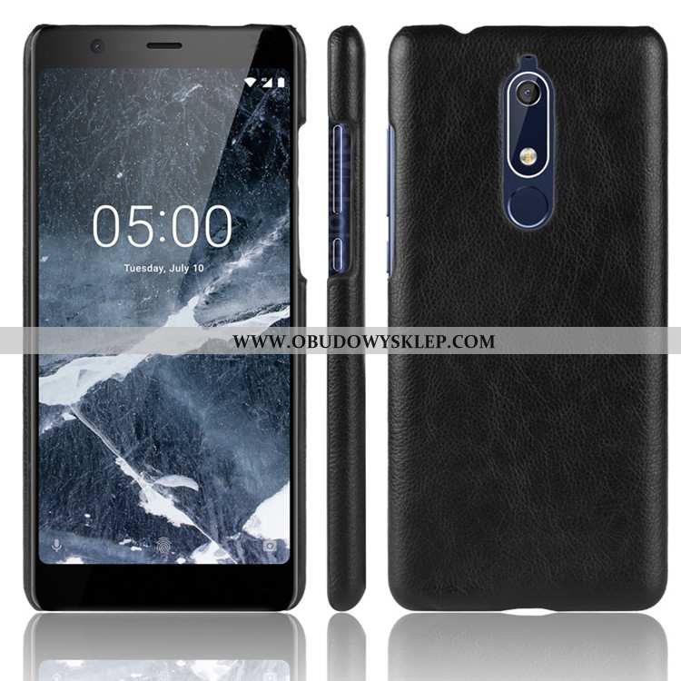 Etui Nokia 5.1 Kreatywne Trudno Wzór, Futerał Nokia 5.1 Skóra Czarna