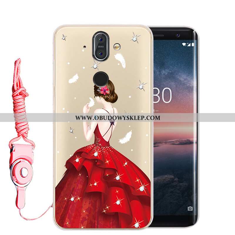 Etui Nokia 8 Sirocco Rhinestone Wysoki Etui, Futerał Nokia 8 Sirocco Miękki Ochraniacz Złote