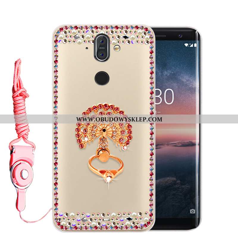 Etui Nokia 8 Sirocco Rhinestone Wysoki Etui, Futerał Nokia 8 Sirocco Miękki Ochraniacz Złote