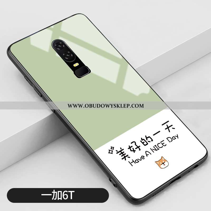 Etui Oneplus 6 Kreatywne Anti-fall Szkło, Futerał Oneplus 6 Trendy Silikonowe Rozowa