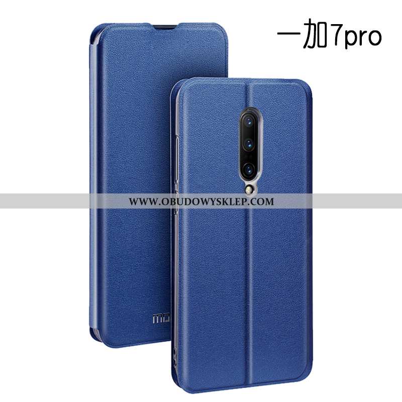 Etui Oneplus 7 Pro Skórzane Czerwony Cienkie, Futerał Oneplus 7 Pro Trendy Silikonowe Czerwona