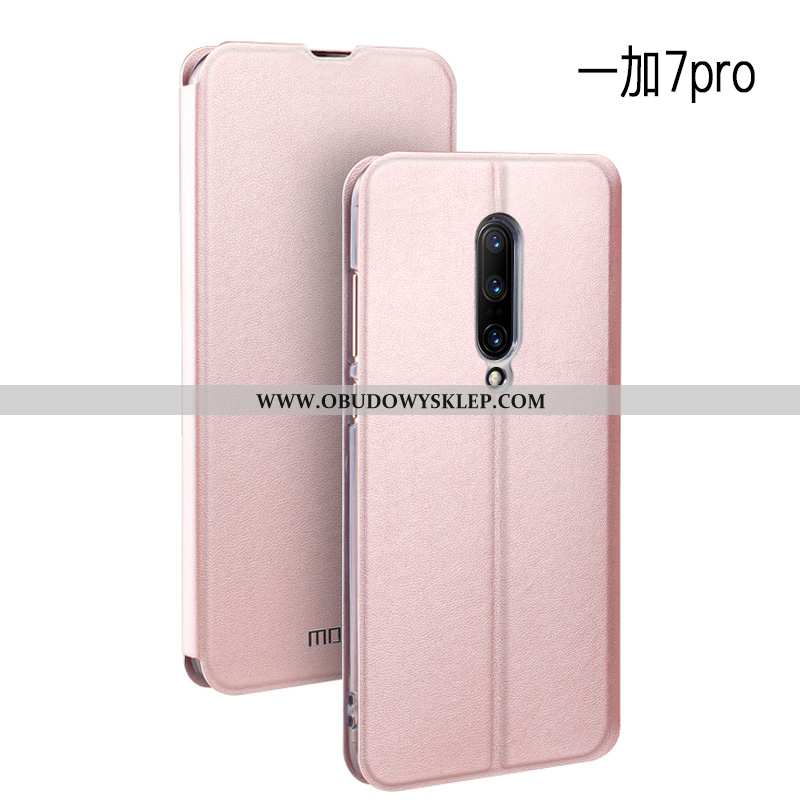 Etui Oneplus 7 Pro Skórzane Czerwony Cienkie, Futerał Oneplus 7 Pro Trendy Silikonowe Czerwona