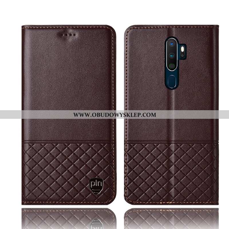 Etui Oppo A5 2020 Skórzane Czarny Etui, Futerał Oppo A5 2020 Ochraniacz Telefon Komórkowy Czarna