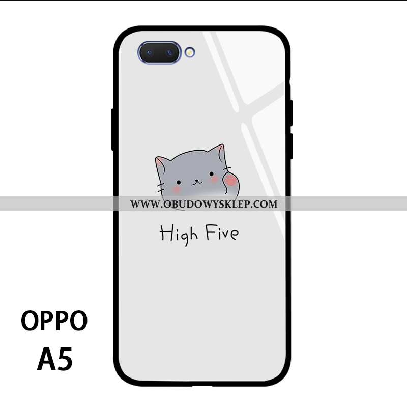 Etui Oppo A5 Piękny Kotek Ładny, Futerał Oppo A5 Silikonowe Szkło Biała