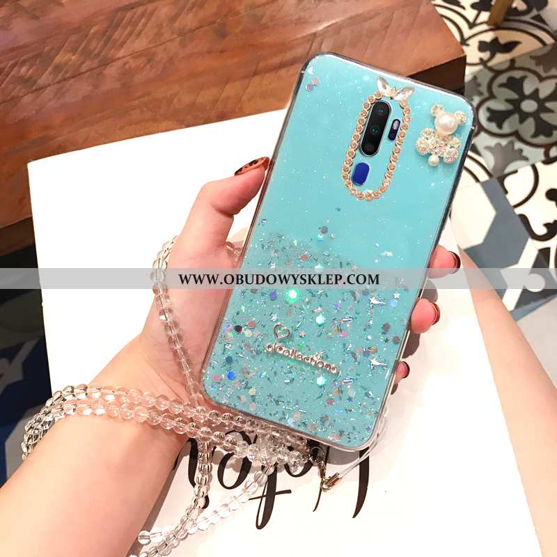 Etui Oppo A9 2020 Rhinestone Proszek Ochraniacz, Futerał Oppo A9 2020 Moda Telefon Komórkowy Zielone