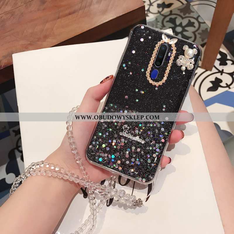 Etui Oppo A9 2020 Rhinestone Proszek Ochraniacz, Futerał Oppo A9 2020 Moda Telefon Komórkowy Zielone