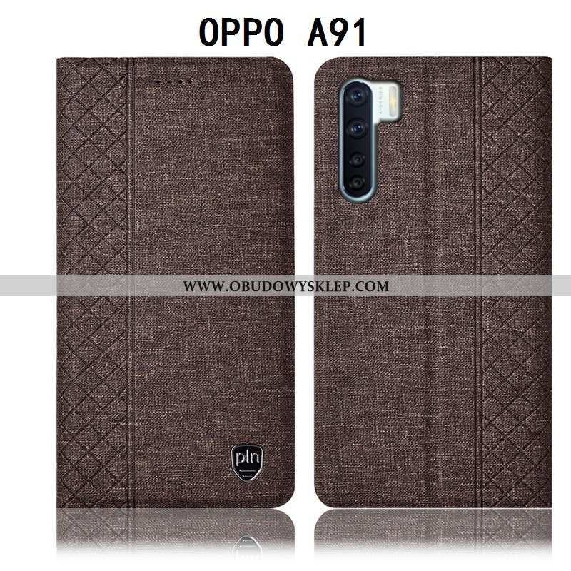 Etui Oppo A91 Skórzane Futerał Anti-fall, Oppo A91 Ochraniacz Telefon Komórkowy Czarna