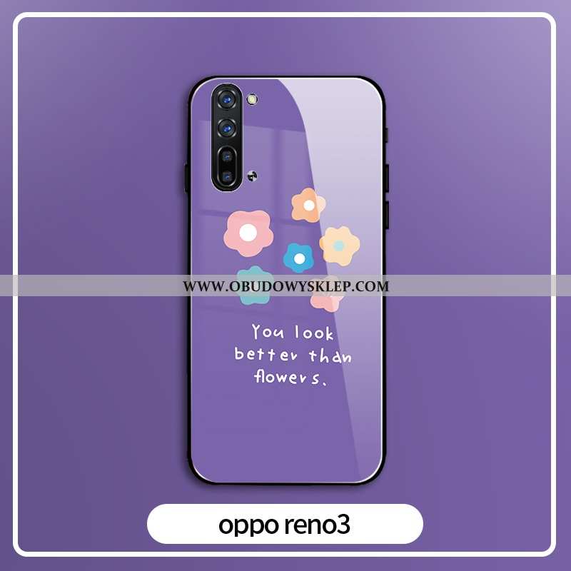 Etui Oppo Reno 3 Kreatywne Futerał Telefon Komórkowy, Oppo Reno 3 Silikonowe Wiatr Fioletowy