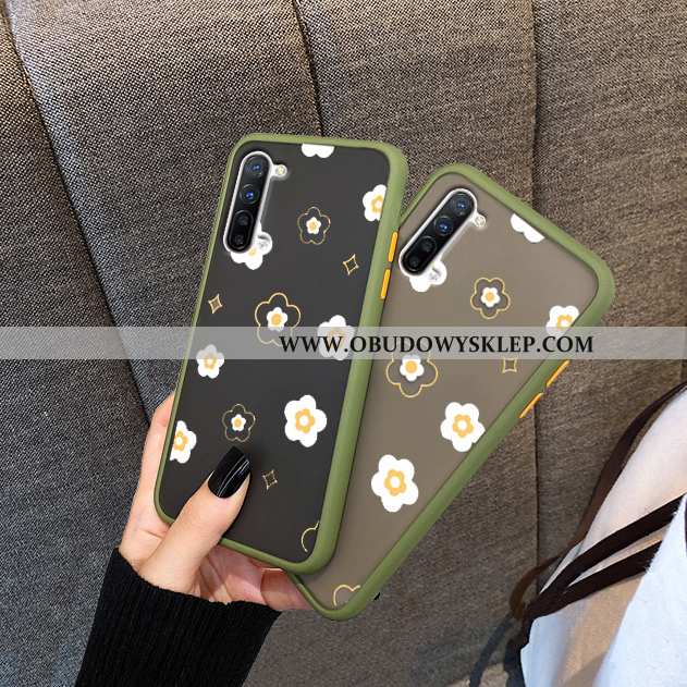 Etui Oppo Reno 3 Kreatywne Kwiaty Zielony, Futerał Oppo Reno 3 Trendy Ochraniacz Zielone