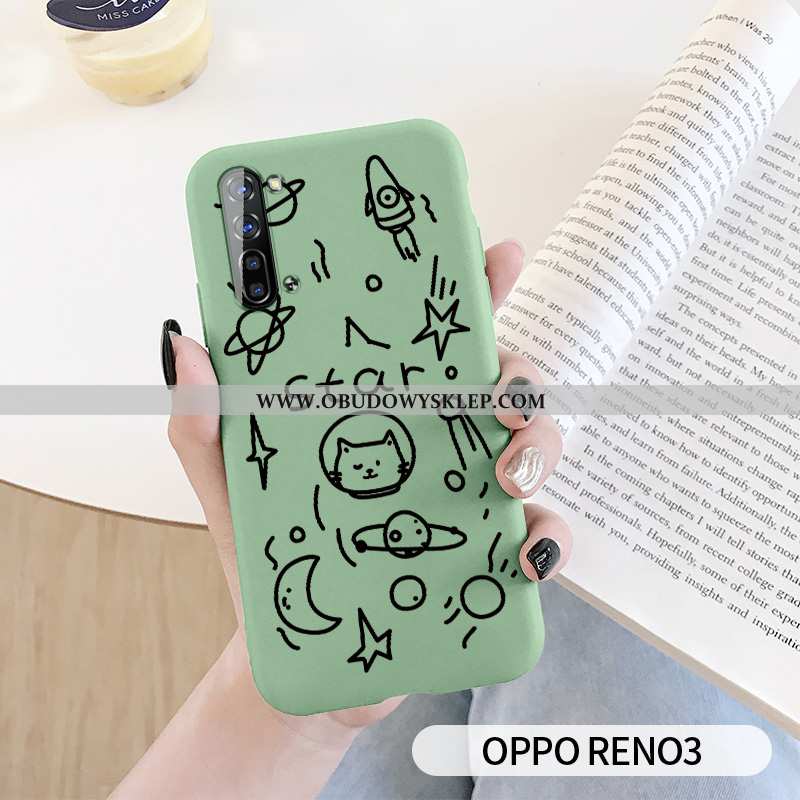 Etui Oppo Reno 3 Ochraniacz Kreatywne All Inclusive, Futerał Oppo Reno 3 Osobowość Silikonowe Zielon