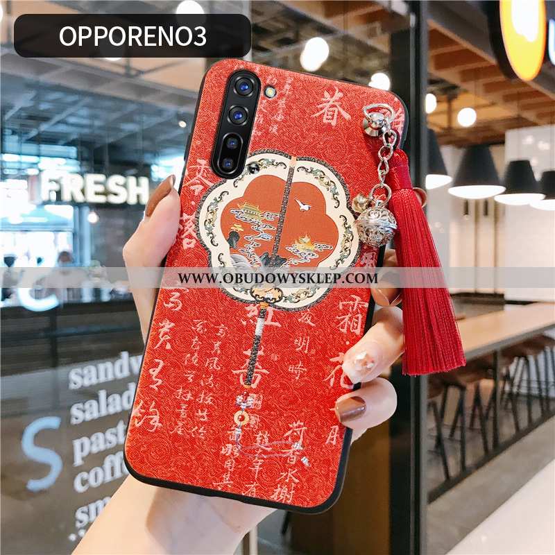 Etui Oppo Reno 3 Silikonowe Czerwony Futerał, Futerał Oppo Reno 3 Ochraniacz Czerwona