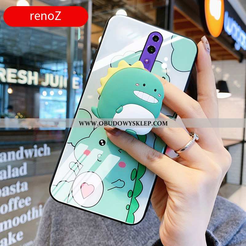 Etui Oppo Reno Z Szkło Mały Telefon Komórkowy, Futerał Oppo Reno Z Osobowość Trójwymiarowy Zielone