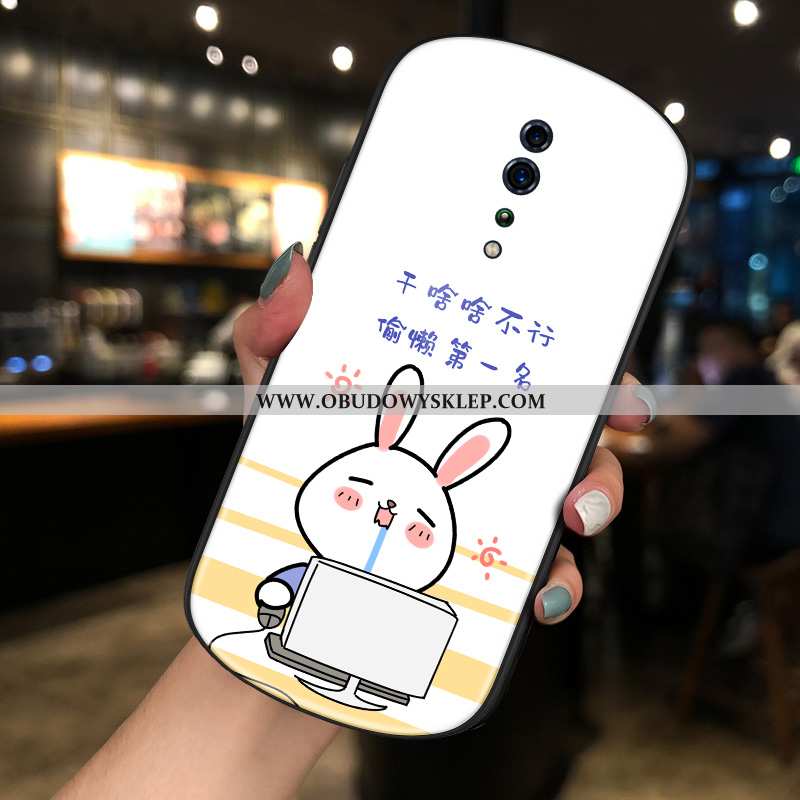 Etui Oppo Reno Z Szkło Okrągła Biały, Futerał Oppo Reno Z Piękny Trendy Biała