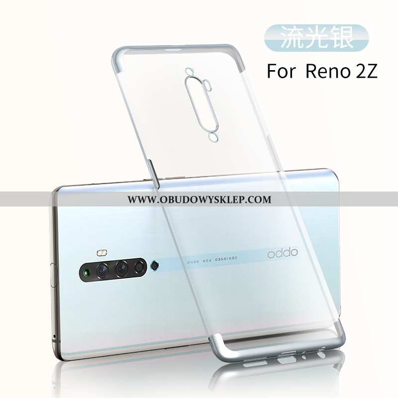 Etui Oppo Reno2 Z Miękki Czerwony Netto Cienkie, Futerał Oppo Reno2 Z Silikonowe Srebro Srebrne