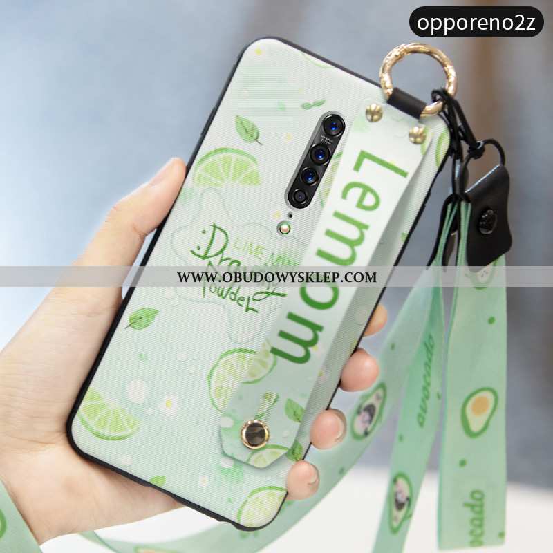 Etui Oppo Reno2 Z Ochraniacz Futerał, Futerał Oppo Reno2 Z Nubuku Świeży Zielone