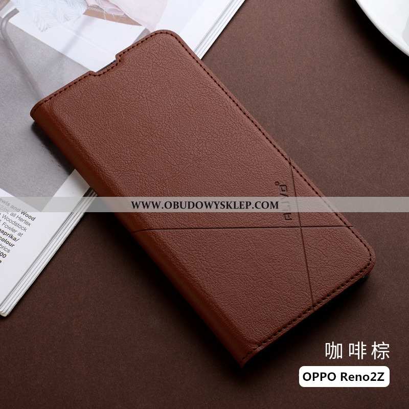 Etui Oppo Reno2 Z Ochraniacz Miękki, Futerał Oppo Reno2 Z Skórzane Niebieski Niebieska