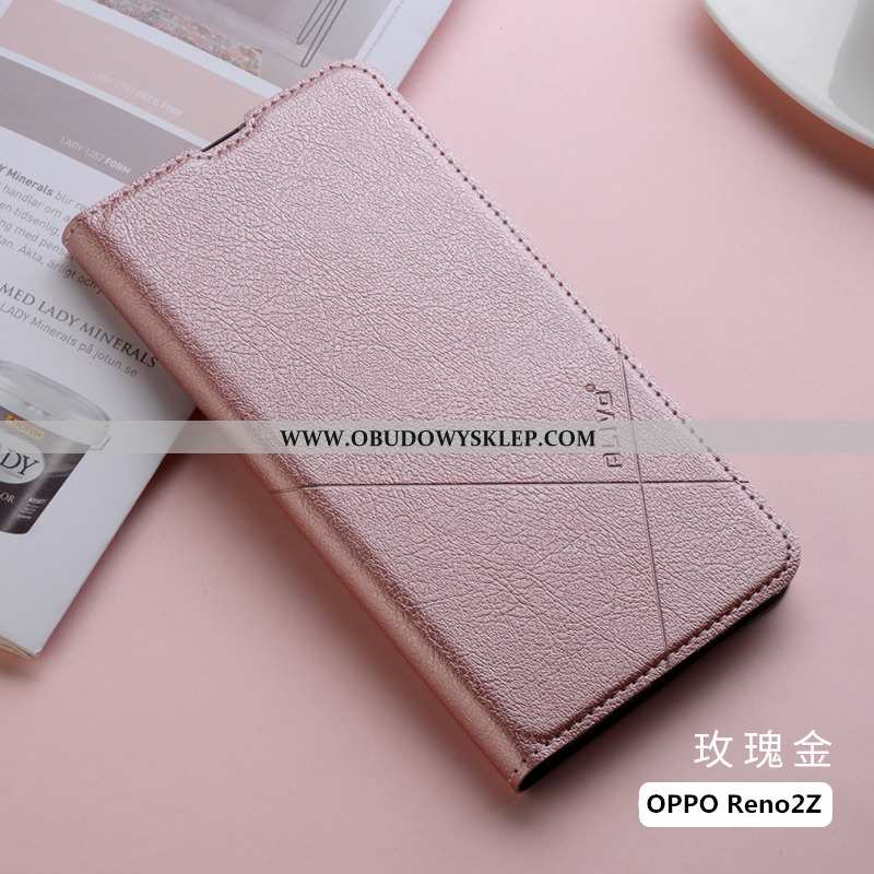 Etui Oppo Reno2 Z Ochraniacz Miękki, Futerał Oppo Reno2 Z Skórzane Niebieski Niebieska