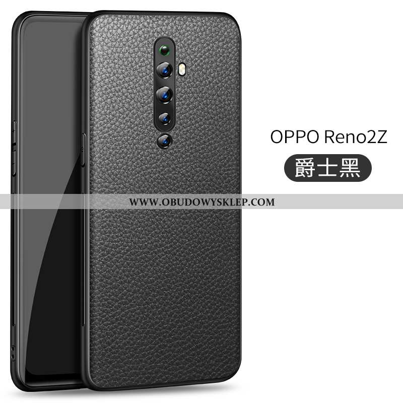 Etui Oppo Reno2 Z Skóra Telefon Komórkowy Litchi, Futerał Oppo Reno2 Z Wzór Skórzane Czarna